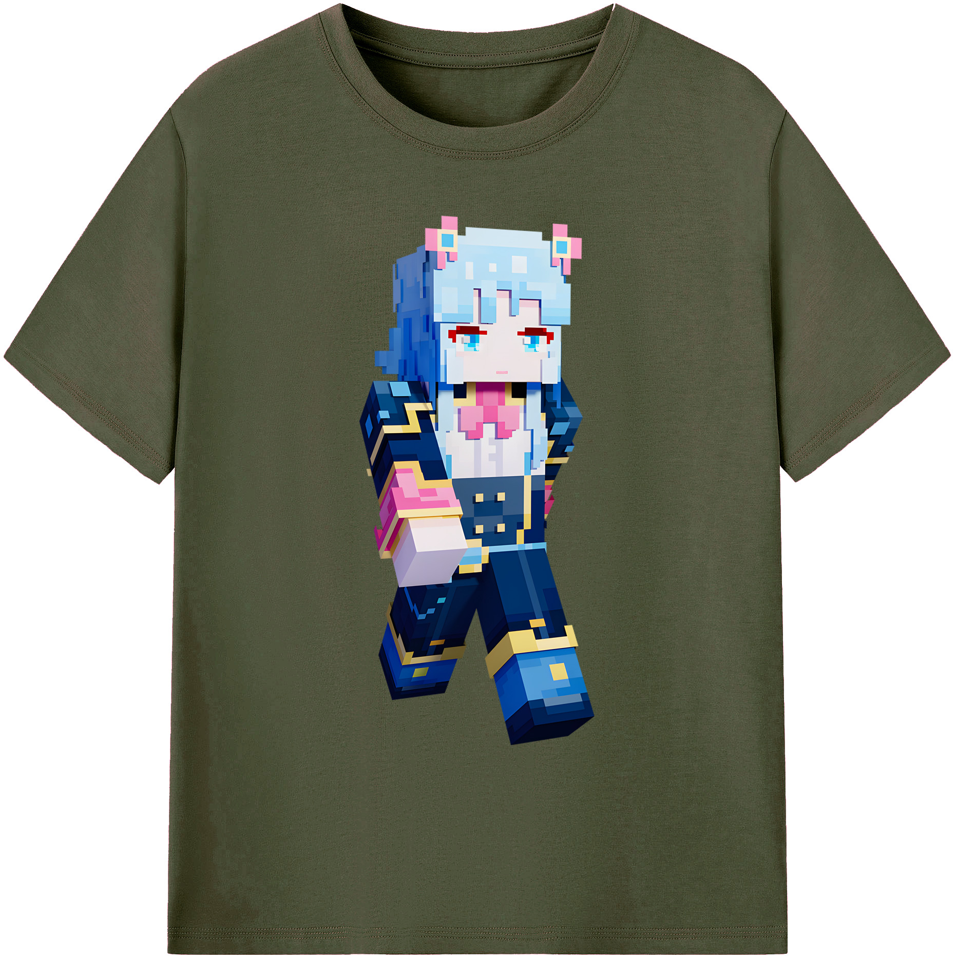 （画像用） マインクラフト ブロックの世界 Minecraft MC Block world 綿100％ メンズ半袖Tシャツ｜肌触りやわらか＆通気性